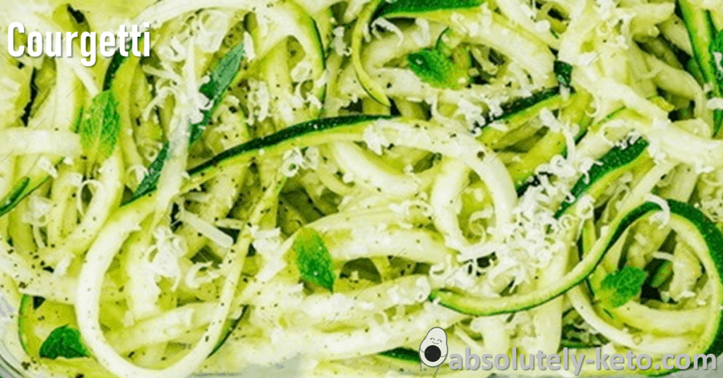 Clear bow with spiralised courgete (courgetti) in it