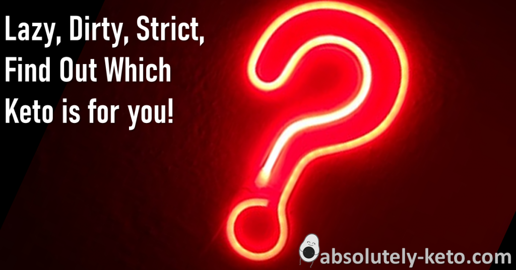 Lazy, Dirty, Strict, ind our which is right for you- with a neon question mark