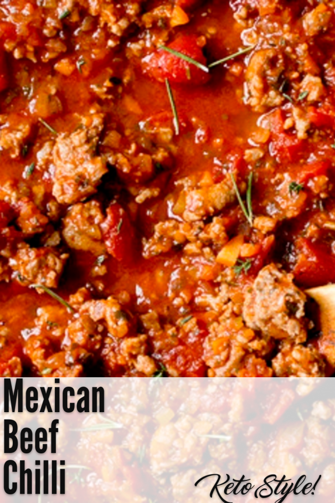 Keto Beef Chilli in a pan