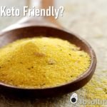 Polent on a spoon with the titile, 'Is Polenta Keto Friendly?'